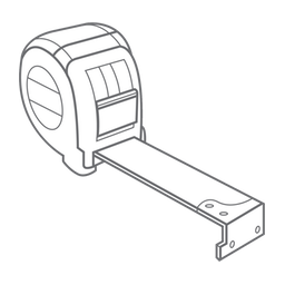 A drawing of a tape measure